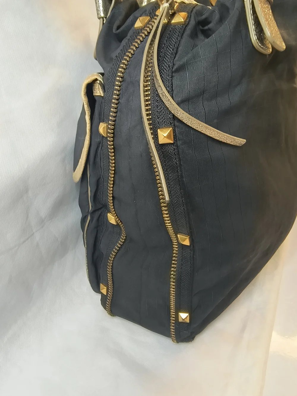 Marc Jacobs Navy Messenger Bag with Gold Trim